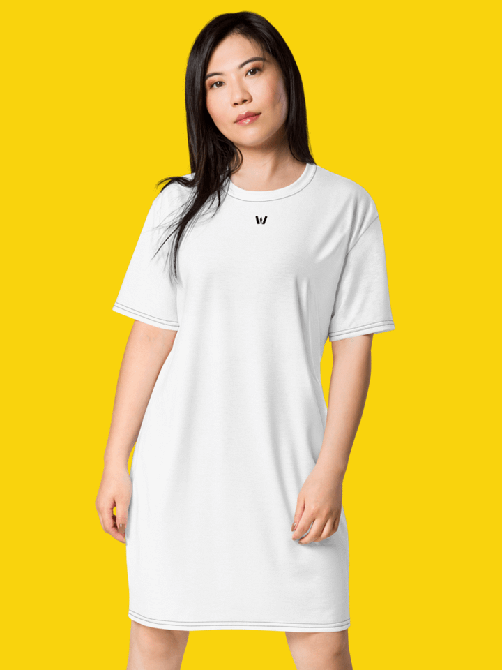 All-Over Print T-Shirt Dress, Black | WIL Style product image (1)