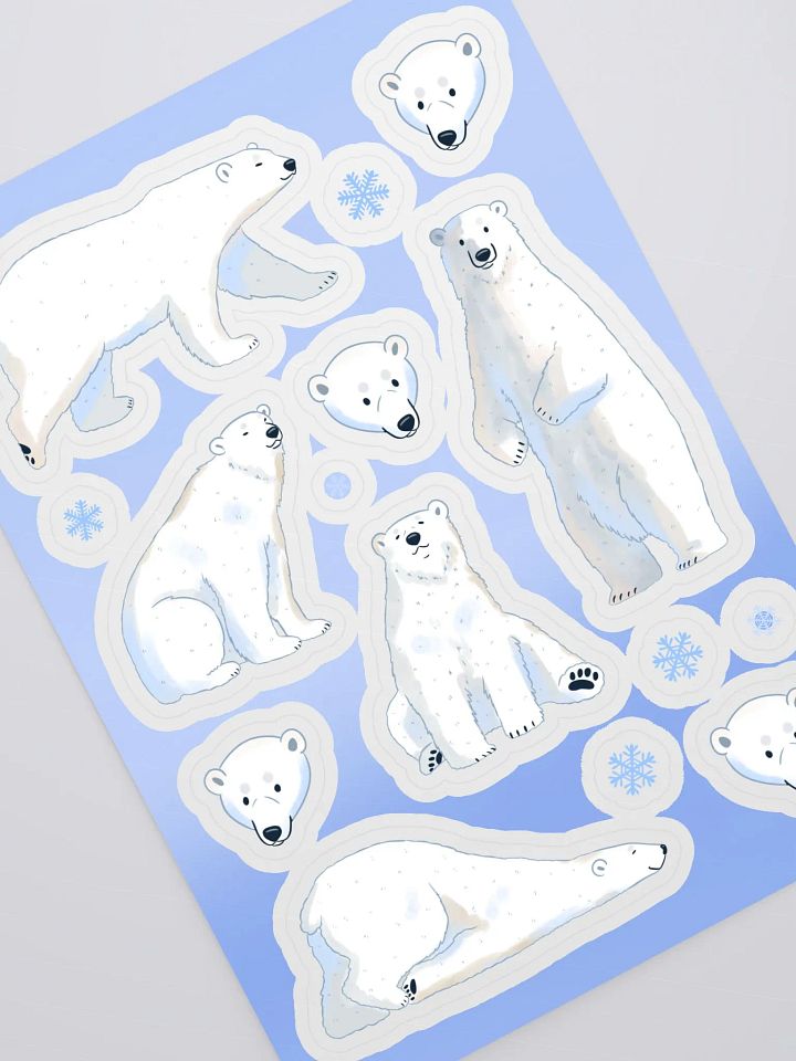 Polar Bears Kiss Cut Sticker Sheet product image (2)