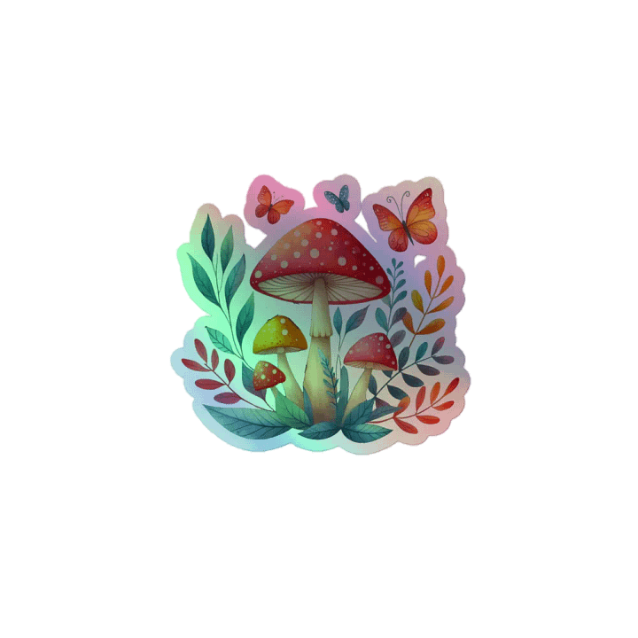 Cute Mushroom Kiss-Cut Holographic Sticker product image (1)