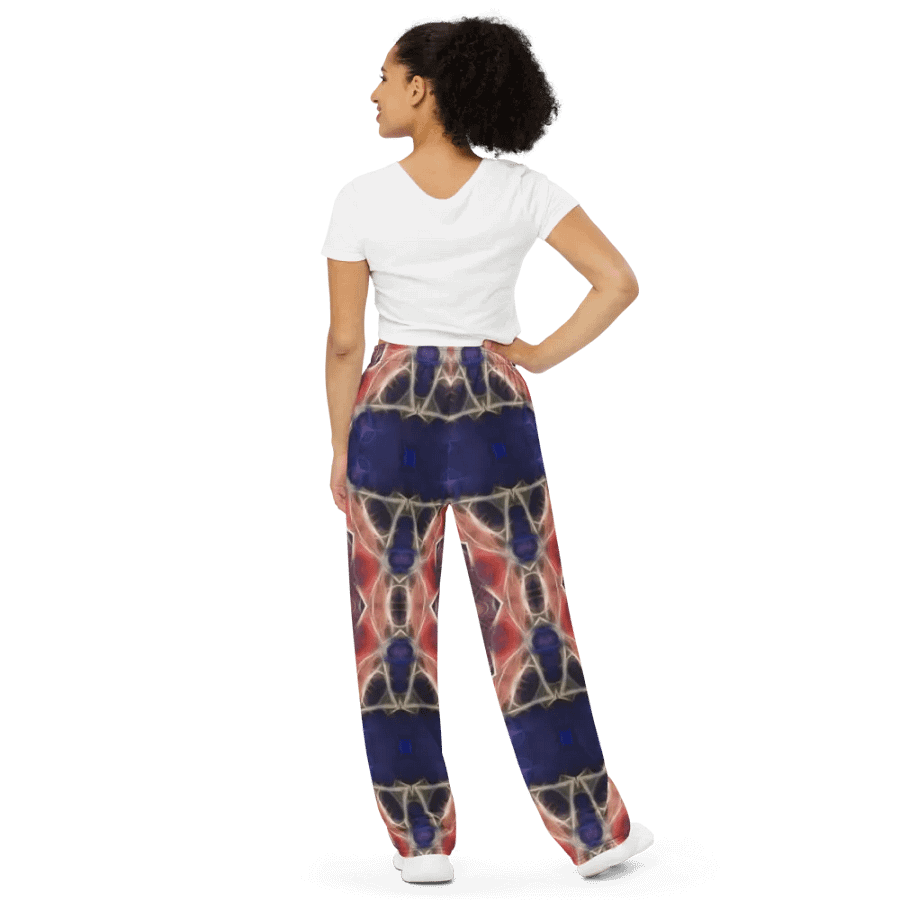 Peachy and Yellow Kaleidoscope Wideleg Pants product image (4)