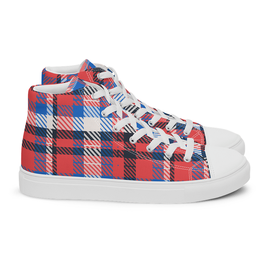 Plaid Power Women's High Top Canvas Shoes product image (2)
