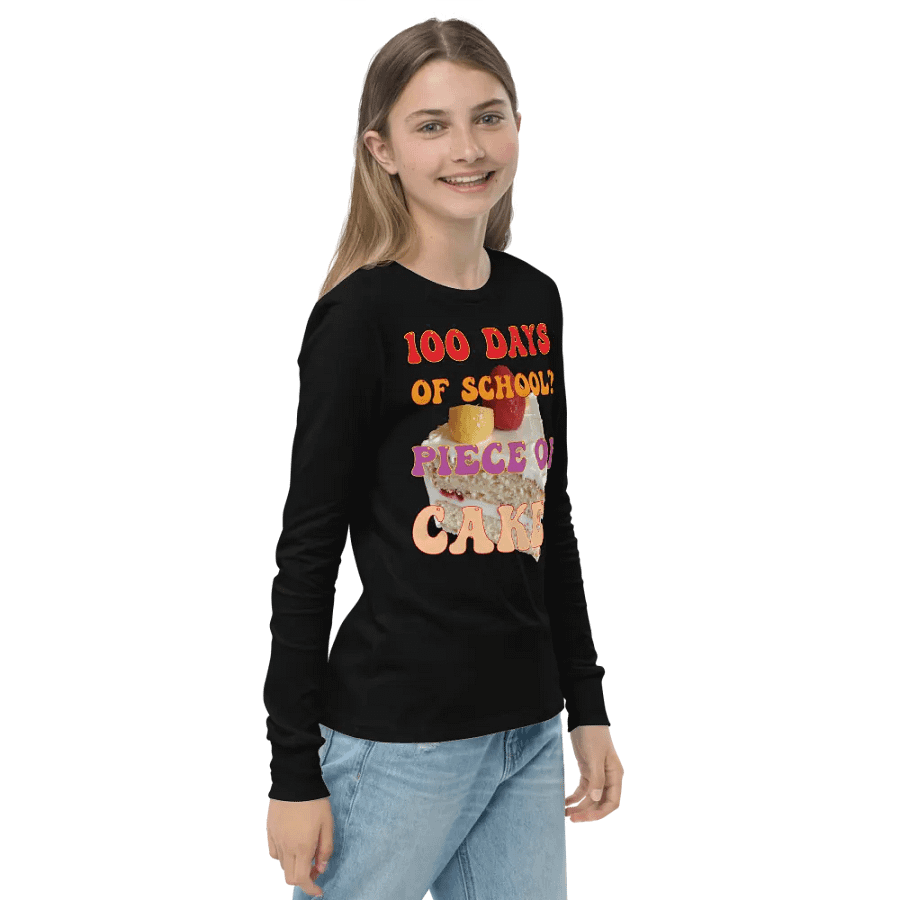 100 Days of School? Piece Of Cake Celebration Long Sleeve Tee product image (10)