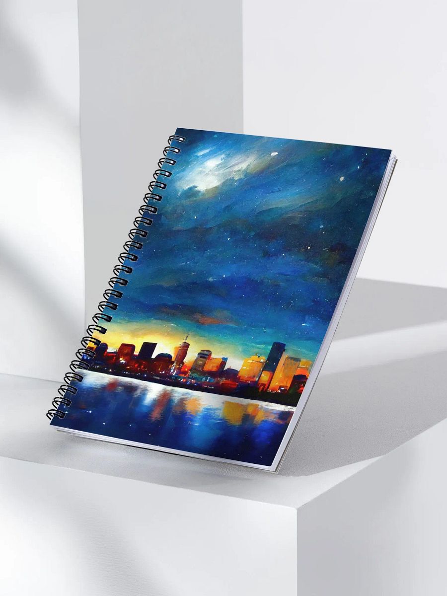 Boston Skyline - Abstract Night Sky - Spiral Notebook product image (3)