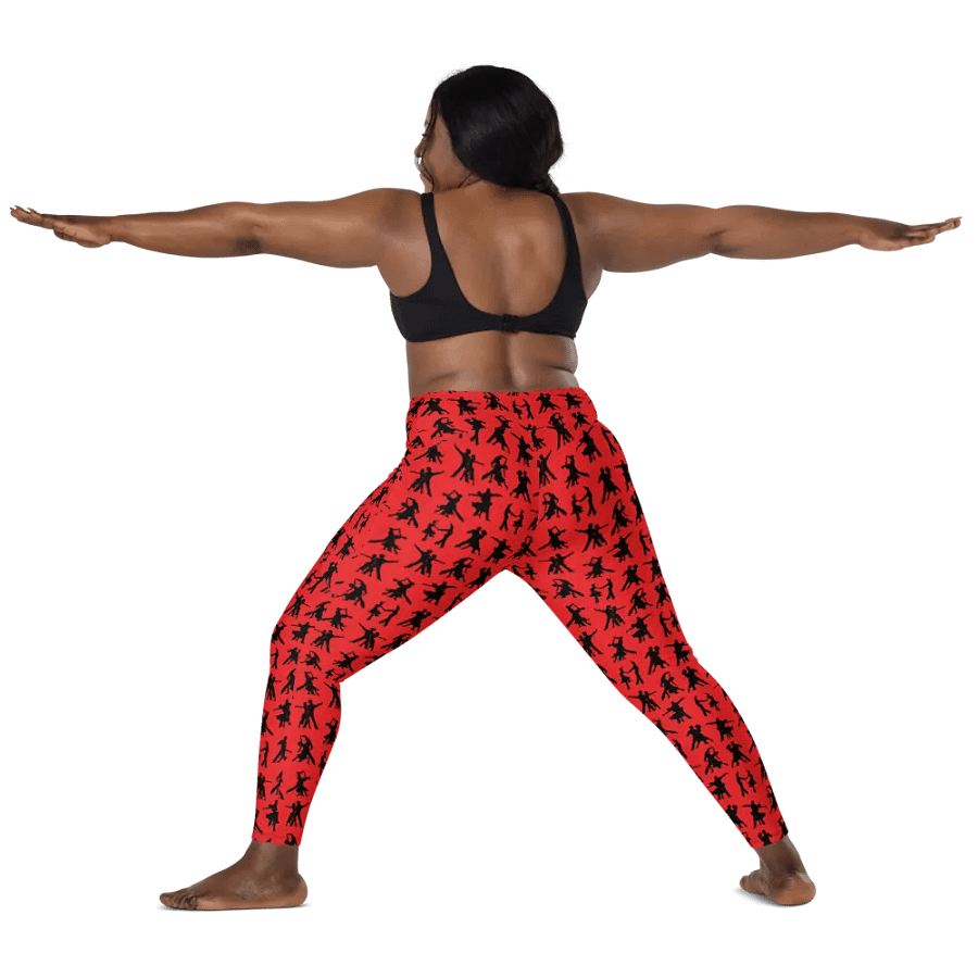 Red and Black Ballroom Dancing Leggings with Pockets product image (4)