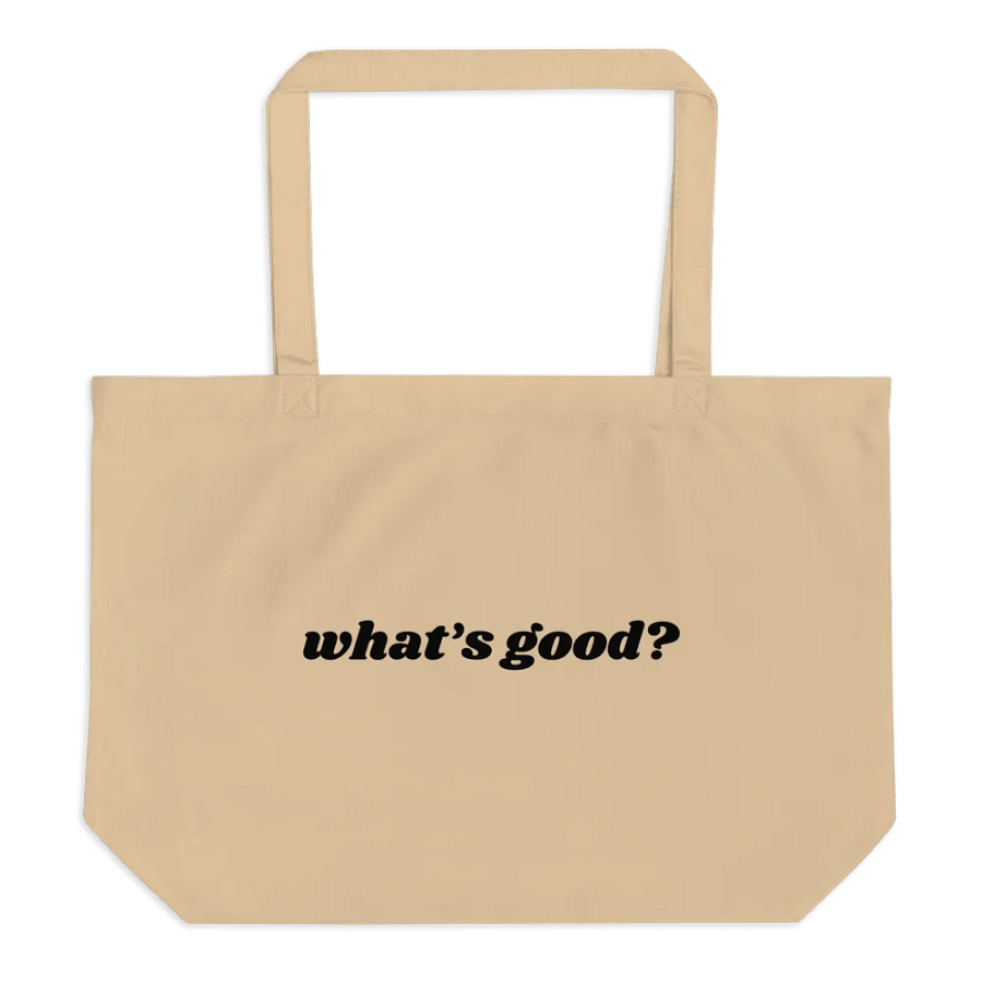 Organic Cotton "What's Good?" Tote Bag (Natural/Black) product image (1)