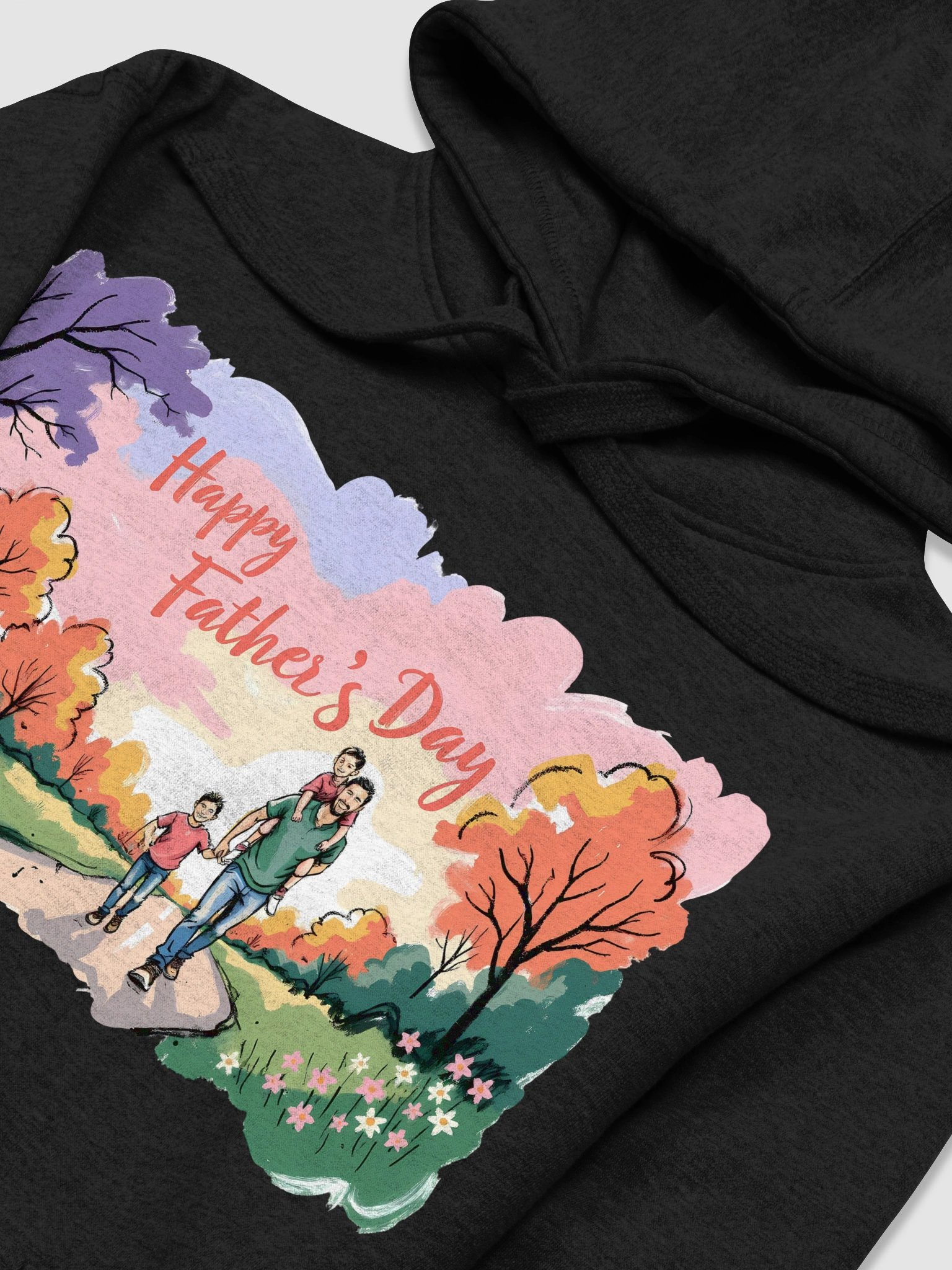 Joyful Father’s Day Walk | Vibrant Family Art Print Hoodie product image (22)
