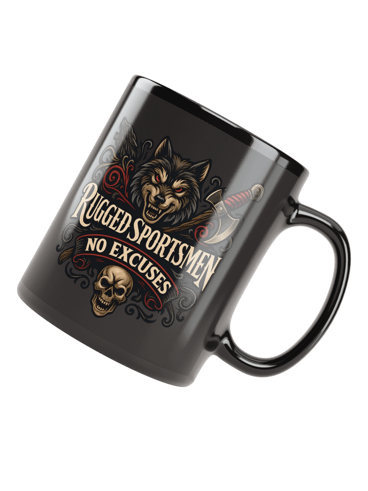 Coffee Mug Rugged Sportsmen Wolf Skull Axe Outdoor Adventure product image (7)