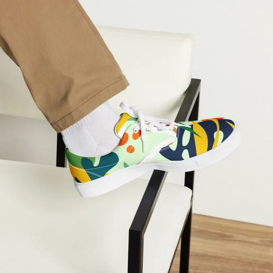 Summer Tropical Splash Men's Lace-Up Canvas Shoes product image (4)