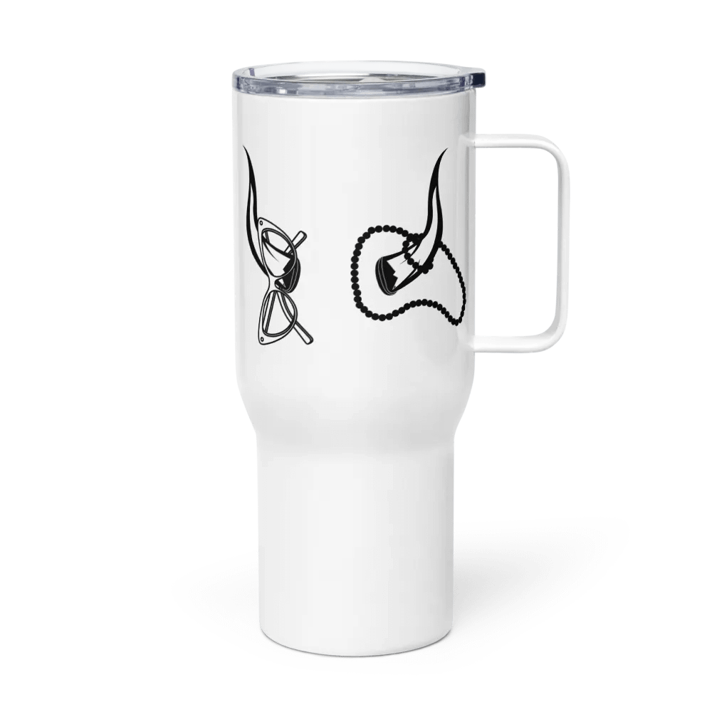 Horns, Glasses & Pearls Travel Mug product image (3)