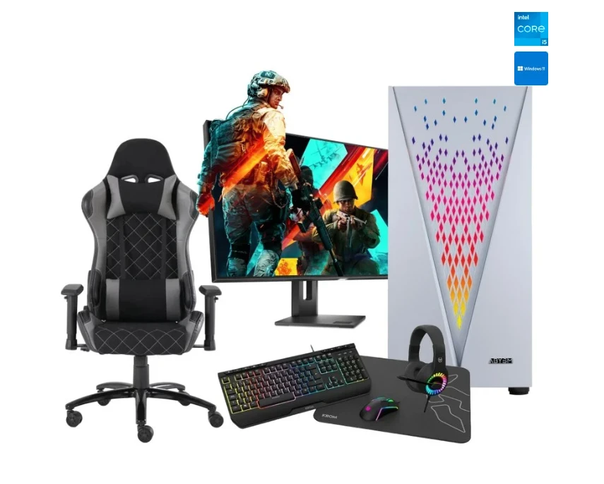 1463 Pack PC Racing Gaming + Pantalla FullHD + Silla + Teclado + Ratón + Auriculares + MousePad product image (1)