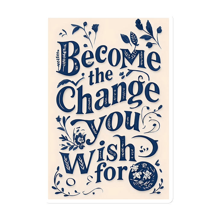 Become the Change You Wish For – Minimalist Typography Magnet product image (1)