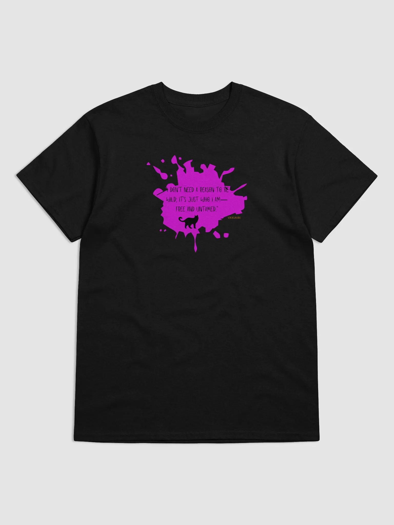 Wild and Free Vaikauri Cat Quote T-Shirt product image (2)