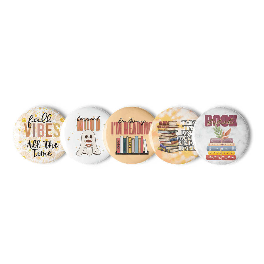 Bookish Soul Buttons-Set of 5 product image (1)