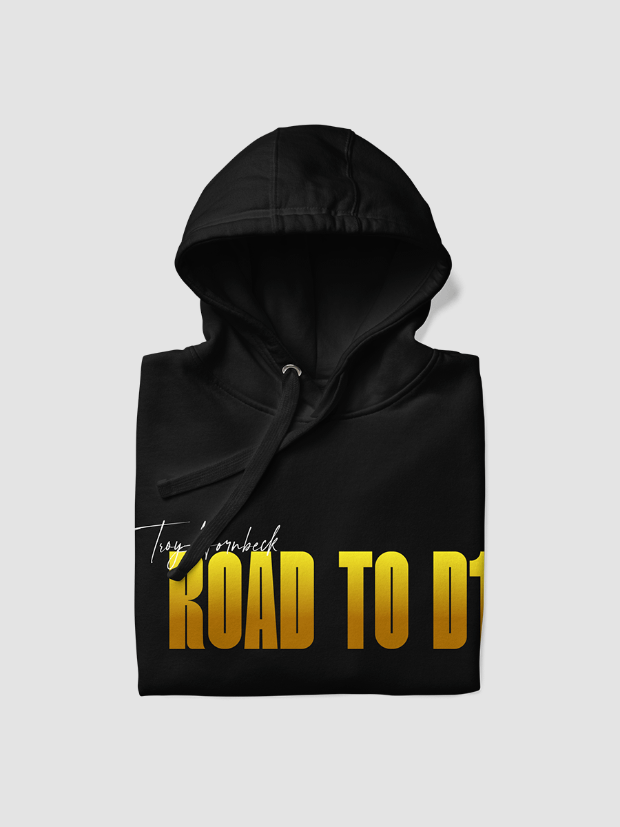 Troy Hornbeck - ROAD TO D1 - Black Hoodie with YELLOW product image (3)