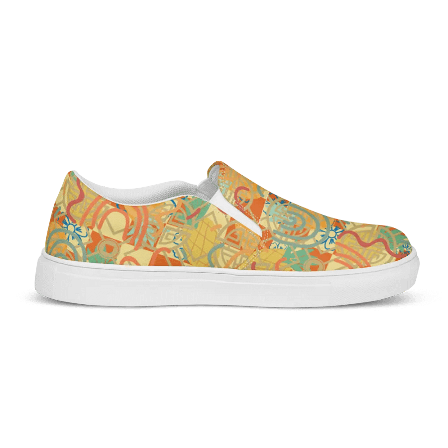 Yadit Abstract Collection in Yellow-Orange -Women's Slip-On Canvas Shoes product image (12)