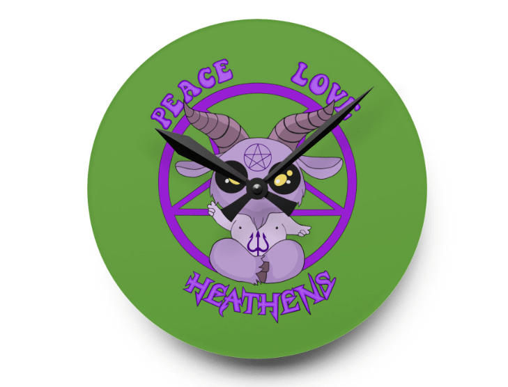 Peace, Love Heathens Wall Clock product image (6)