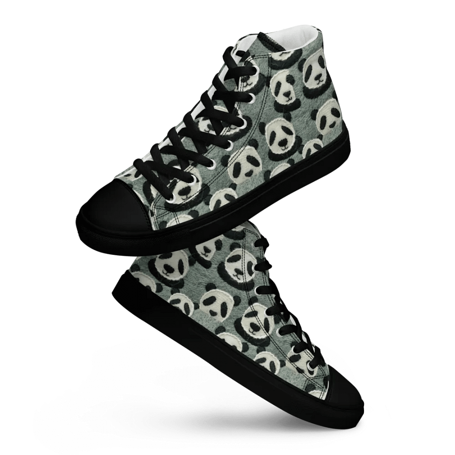 Cute Sad Panda Pattern High Top Kicks product image (1)