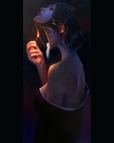 the last match 
10”x20”
oil on canvas 

Been working on this one for a while, in between bouts of burnout. It’s okay to not a...