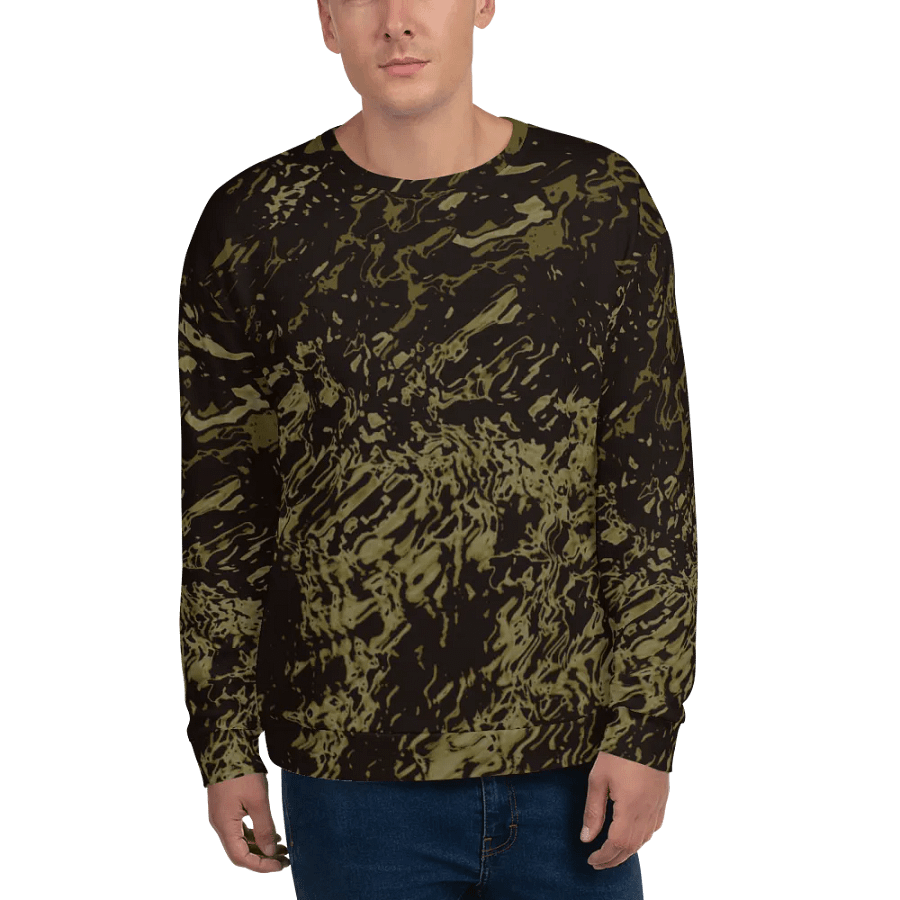 Abstract Brown and Black Marble Effect Unisex All Over Print Sweatshirt product image (2)