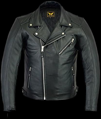 Mens A&H Classic Leather Biker Jacket V1 product image (1)