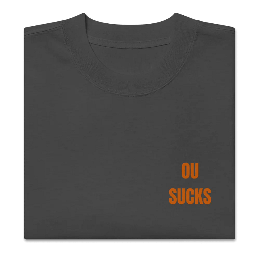 OU SUCKS Red River Rivalry Bold Statement Oversized T-Shirt product image (5)