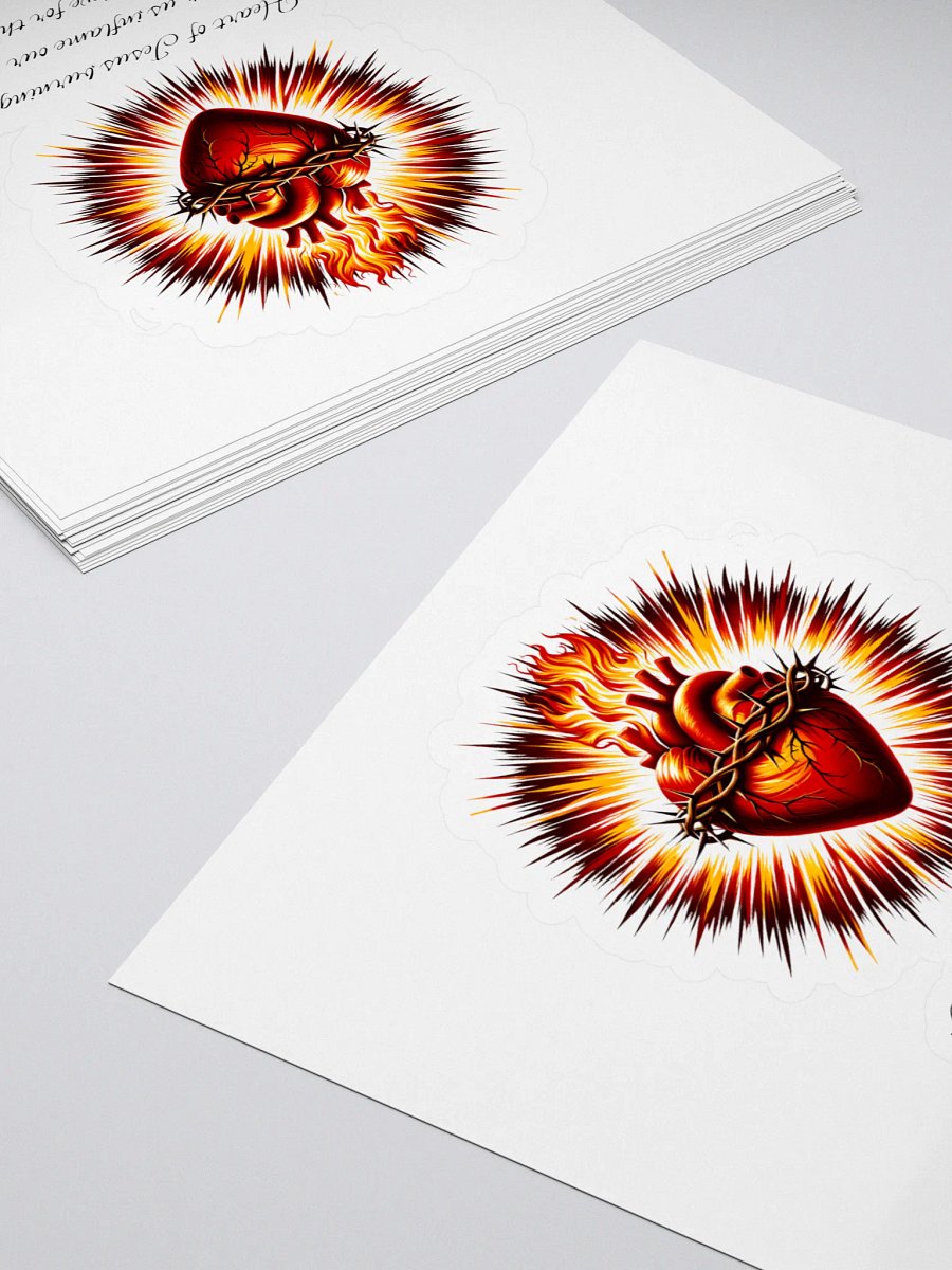 Sacred Heart Flame Kiss Cut Stickers product image (4)
