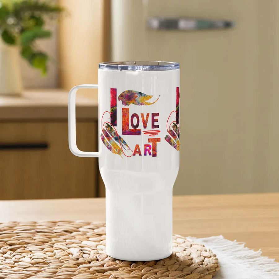 Vibrant Abstract Delight Travel Mug for art students moms daughters friends art teachers product image (10)