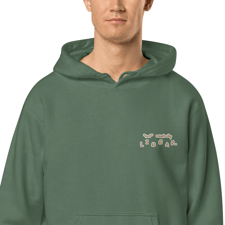 *not* mentally linear (L.C. brown bubble design) embroidered pigment hoodie product image (1)