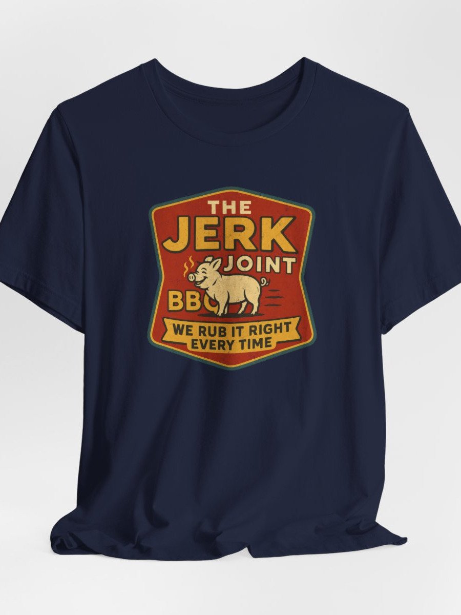 The Jerk Joint BBQ T-Shirt – Funny Retro BBQ Parody Shirt We Rub It Right Every Time product image (63)