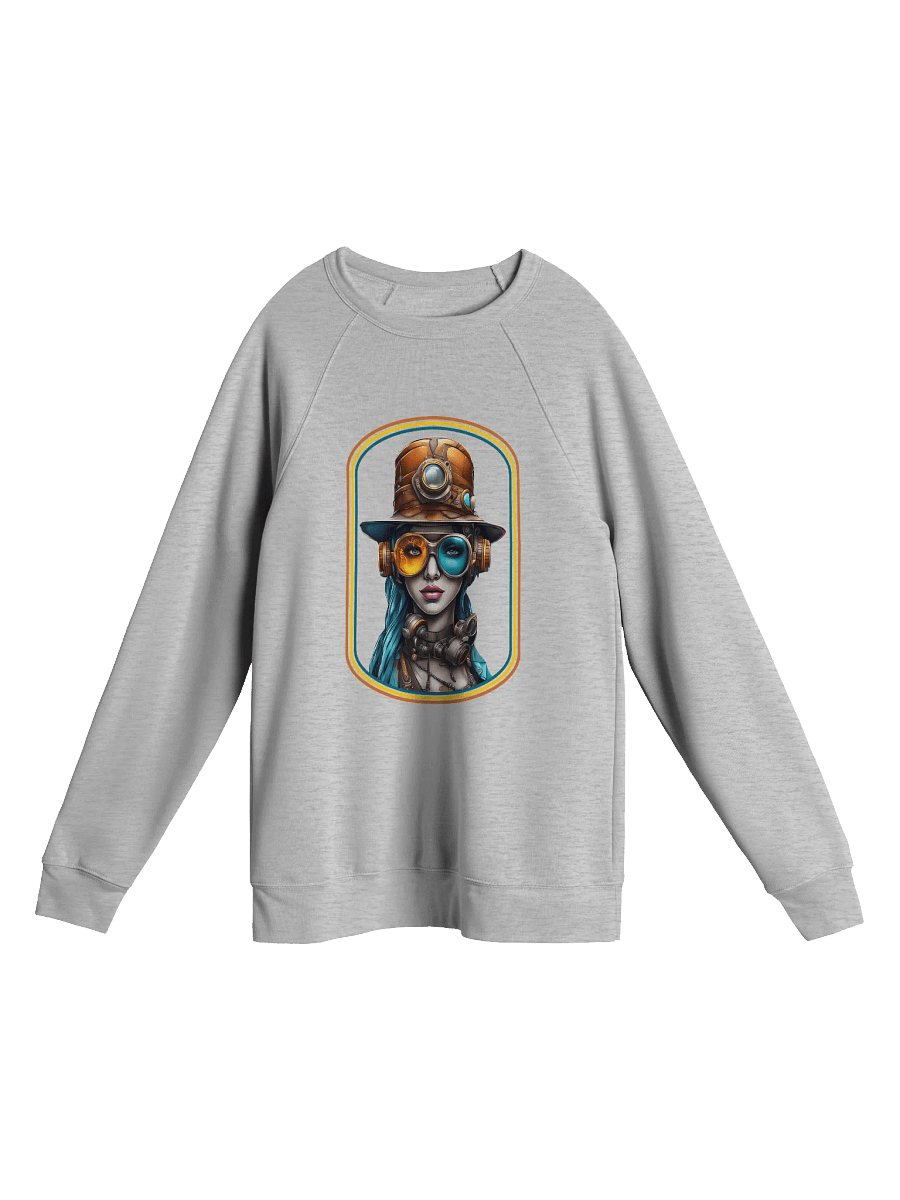 Fire & Ice Goggle Girl Steampunk Style Sponge Fleece Raglan Sweatshirt product image (4)
