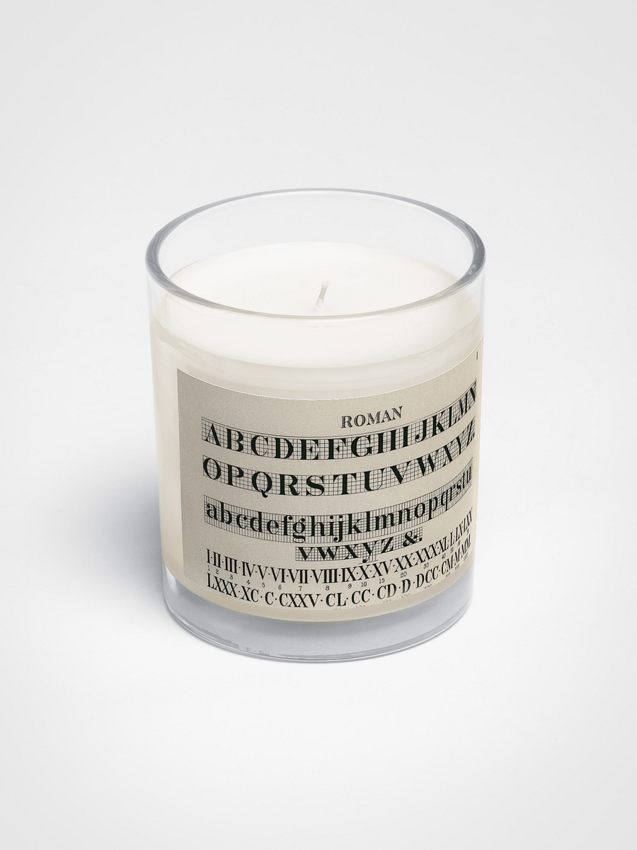 Roman Alphabet Chart. Soy Wax Candle product image (2)
