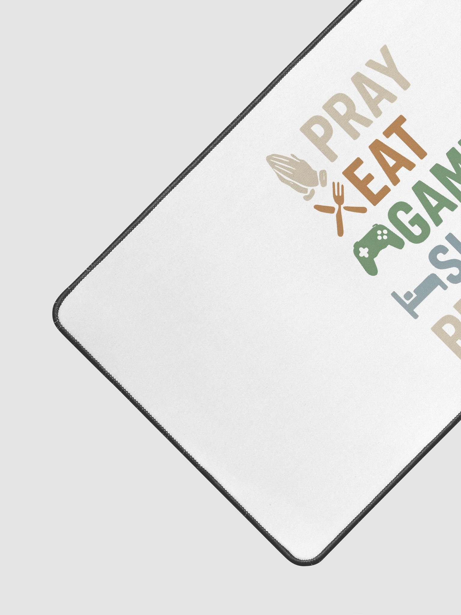 Pray Eat Game Sleep Repeat Desk Mat – Faith-Focused Gaming Mouse Pad product image (3)