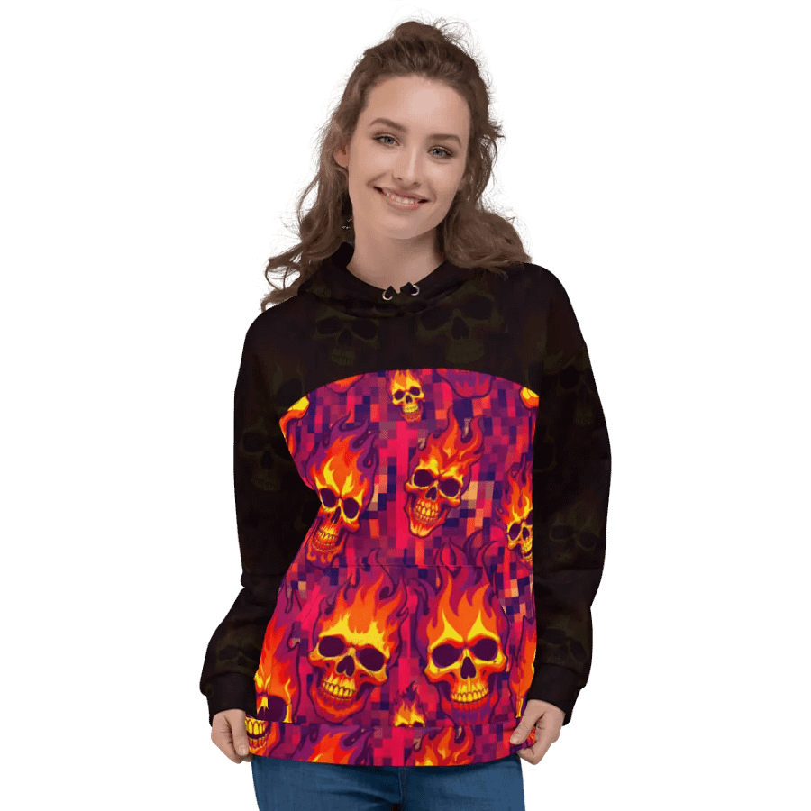 Neon Pixel Inferno Skulls (Obsidian) product image (3)
