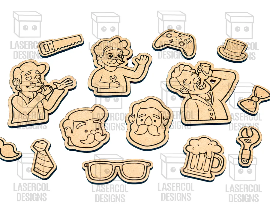 Father's Day Paint Kit DIY Cut Outs Set 1 - Laser Cut Files product image (10)