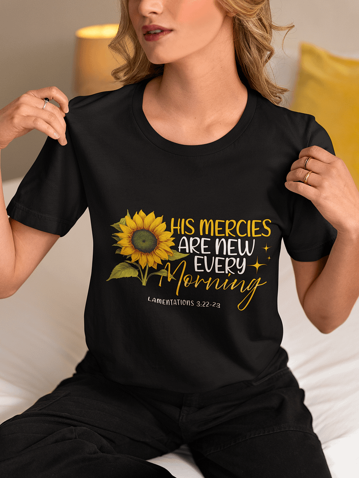 New Mercies Sunflower Tee - Lamentations 3:22-23 product image (1)