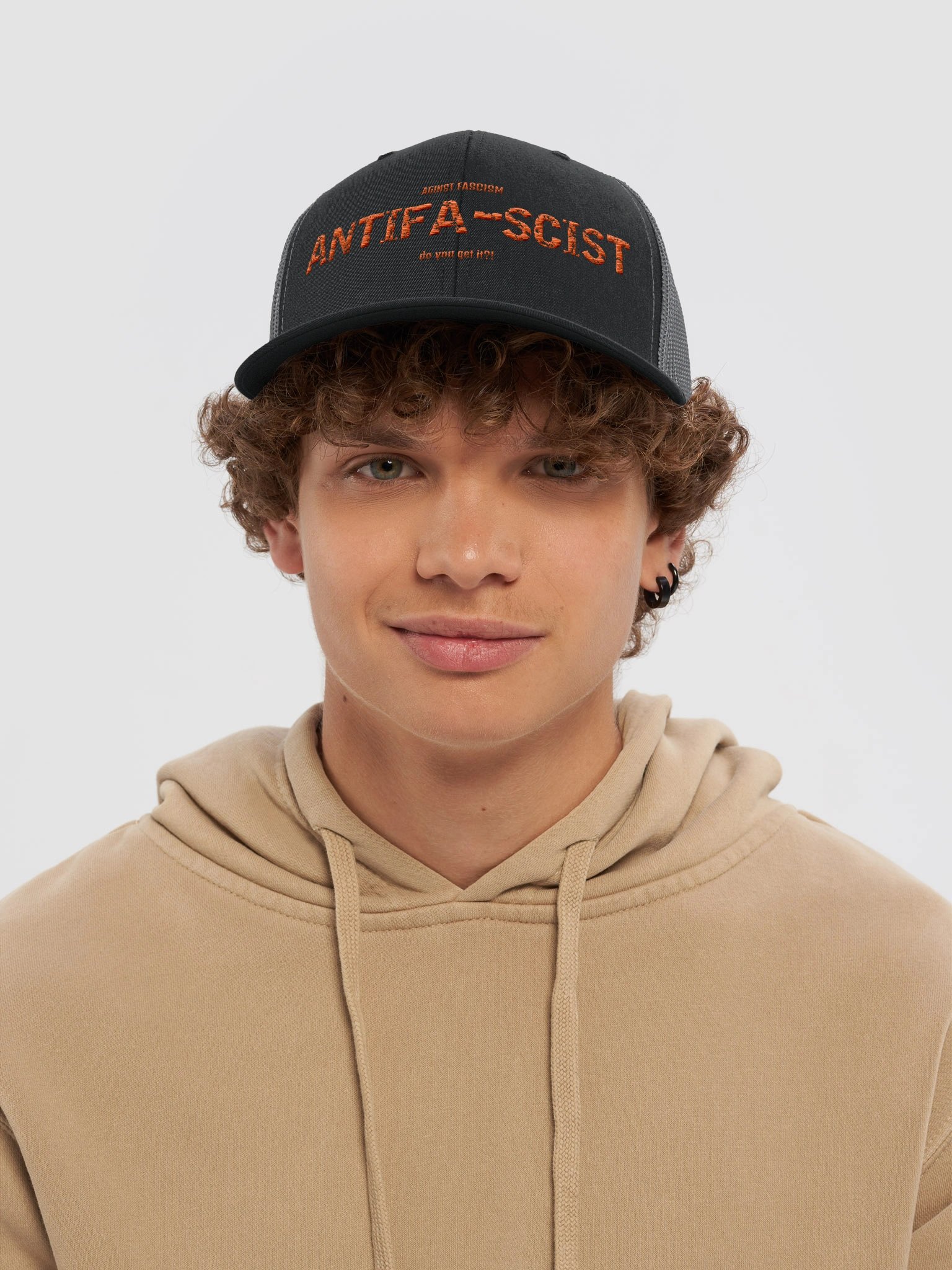 Bold Anti-Fascist Trucker Hat product image (5)