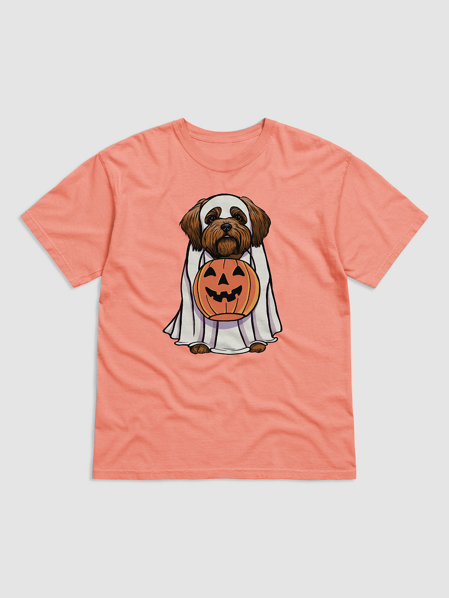 Funny Halloween Shih Tzu(Red) T-Shirt | Funny Dog Wearing a Ghost Costume and Holding a Pumpkin Basket product image (22)