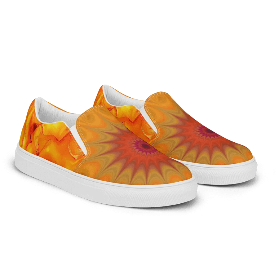 Orange Petals Women's Slip On Canvas Shoes product image (9)