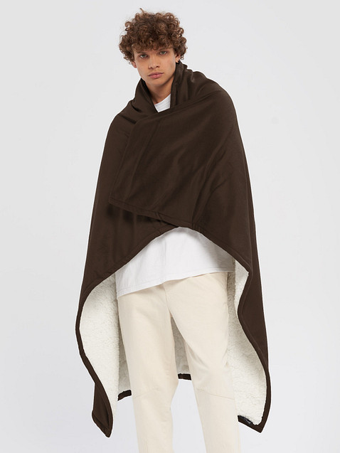 Photo showing Port Authority Embroidered Premium Sherpa Blanket