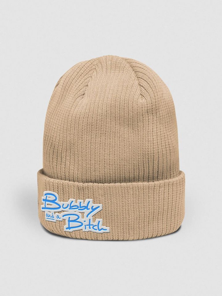 Bubbly and a B*tch (aqua bubble design) embroidered organic beanie product image (17)