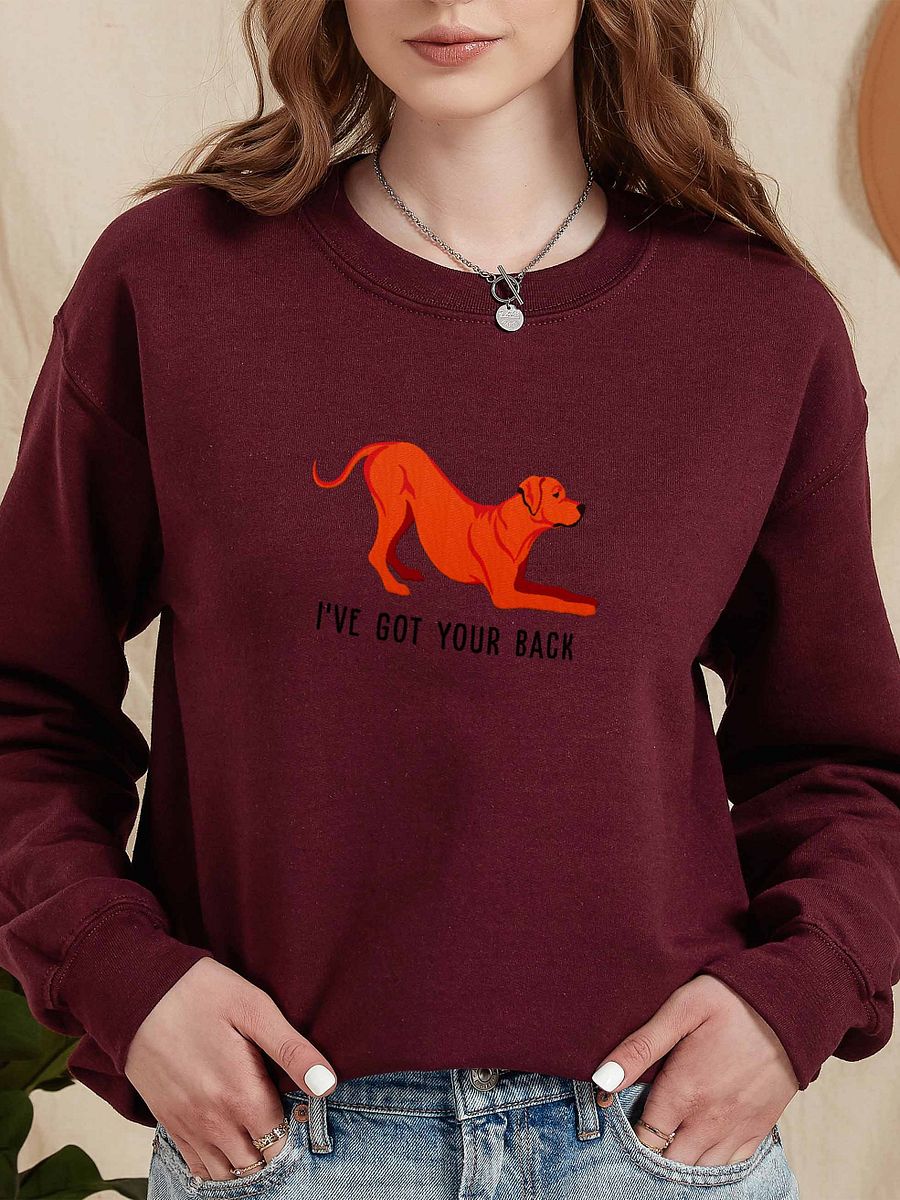I've Got Your Back Sweatshirt (Embroidered) of a Rhodesian Ridgeback(Red) product image (2)