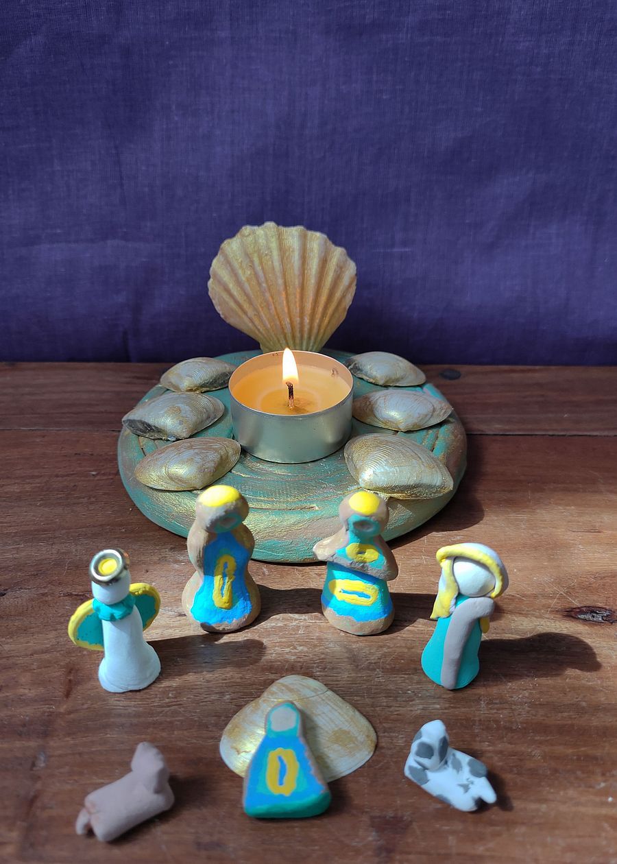 Set presépio dos oceanos, conjunto único e artesanal, suporte de vela product image (8)