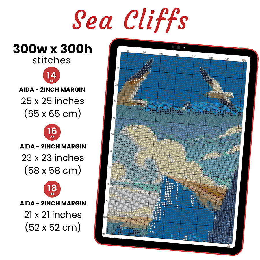Sea Cliffs Cross Stitch Pattern product image (2)