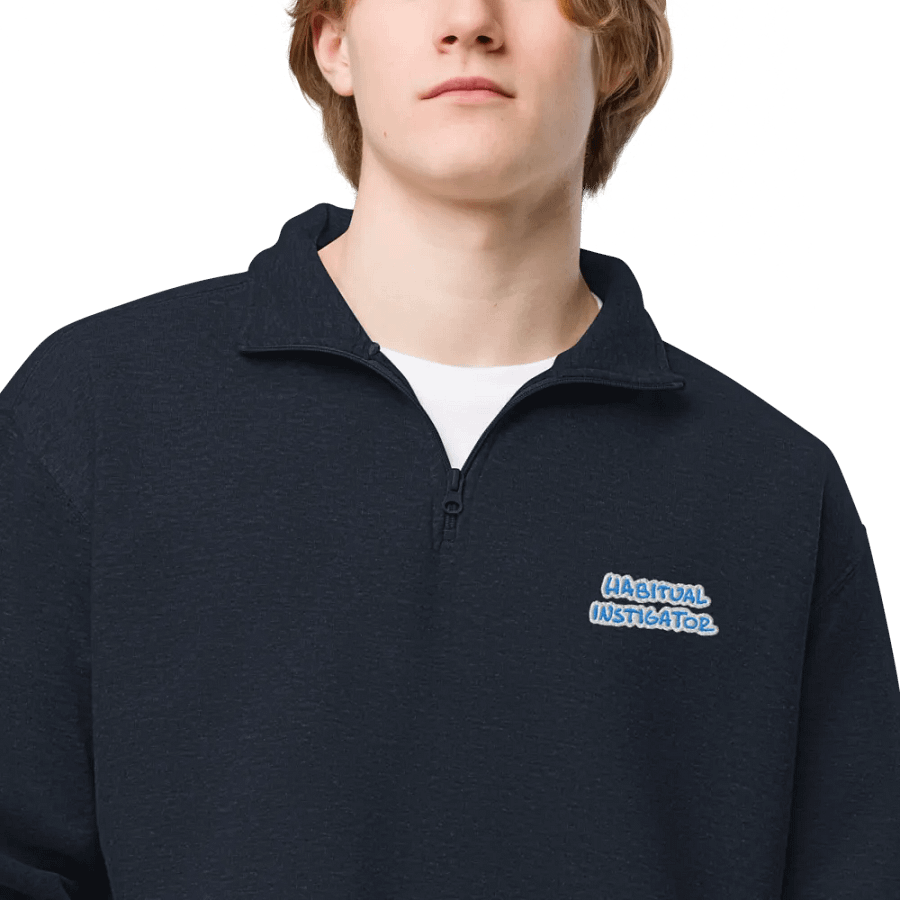 HABITUAL INSTIGATOR (aqua bubble design) embroidered quarter zip product image (15)