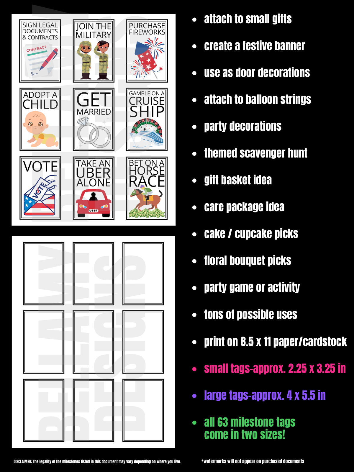 18th Birthday Gift Tags Things You Can Do When You're 18 product image (7)