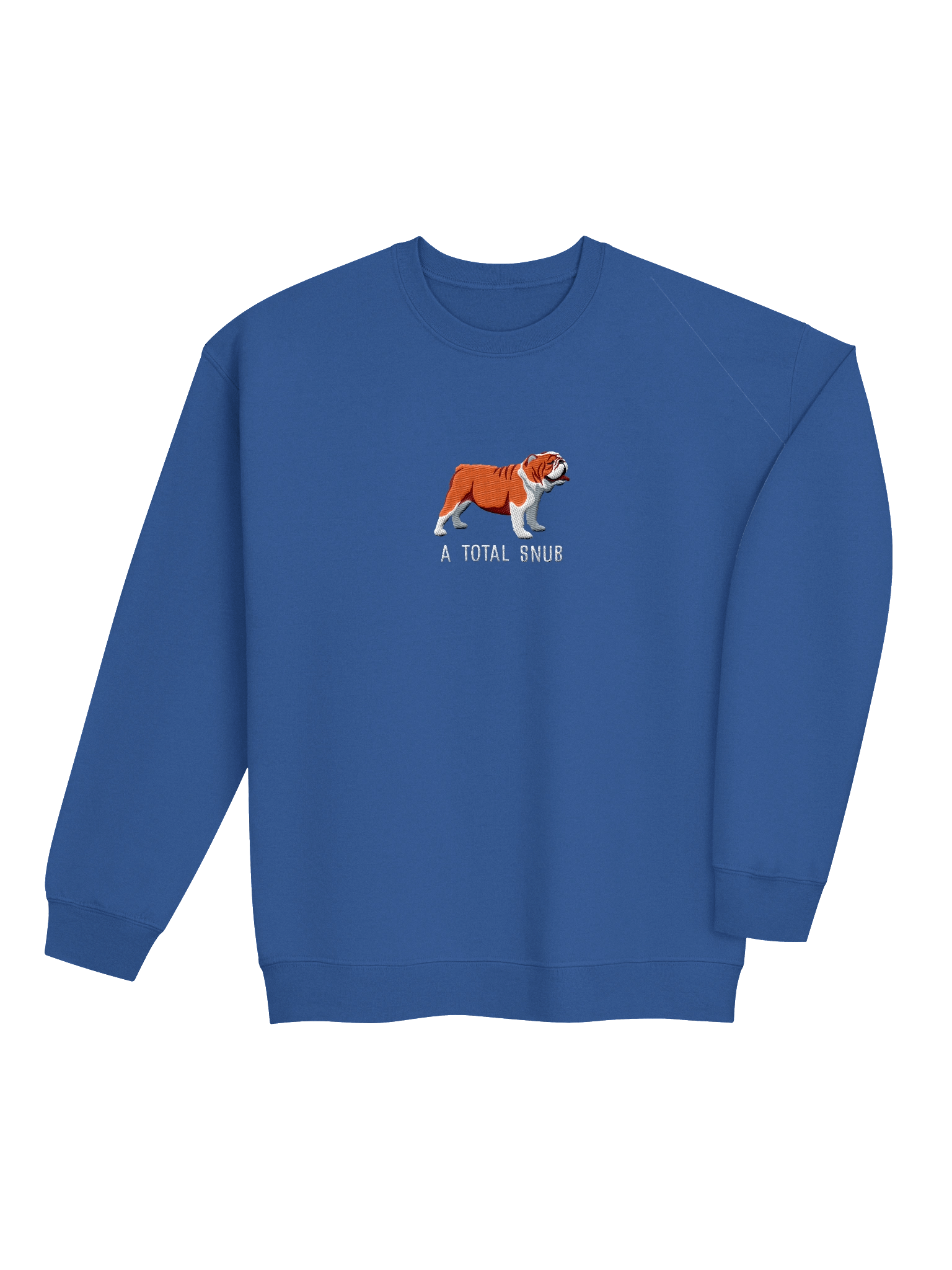 A Total Snub Sweatshirt (Embroidered) of an English Bulldog(Red & White) product image (16)