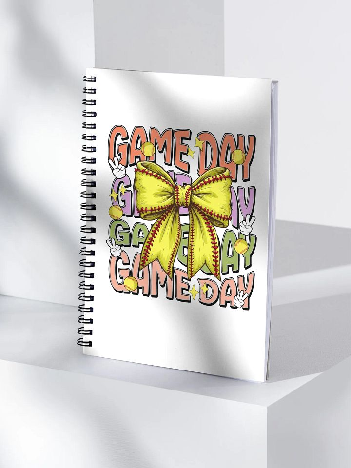 Game Day Bow Softball Spirit Spiral Notebook product image (1)