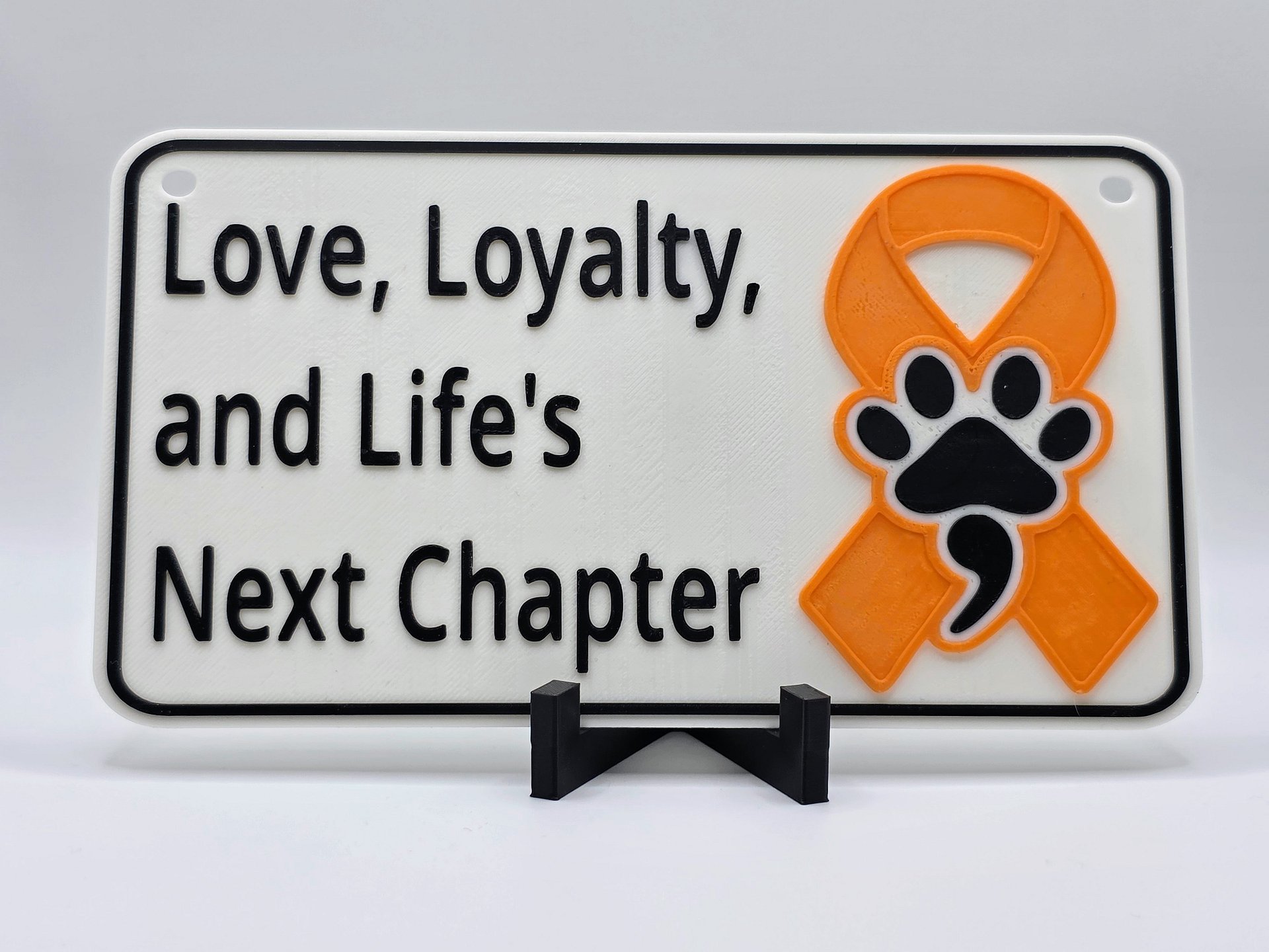 🧡 Orange Awareness Ribbon Bundle | Sign + Keychain product image (2)