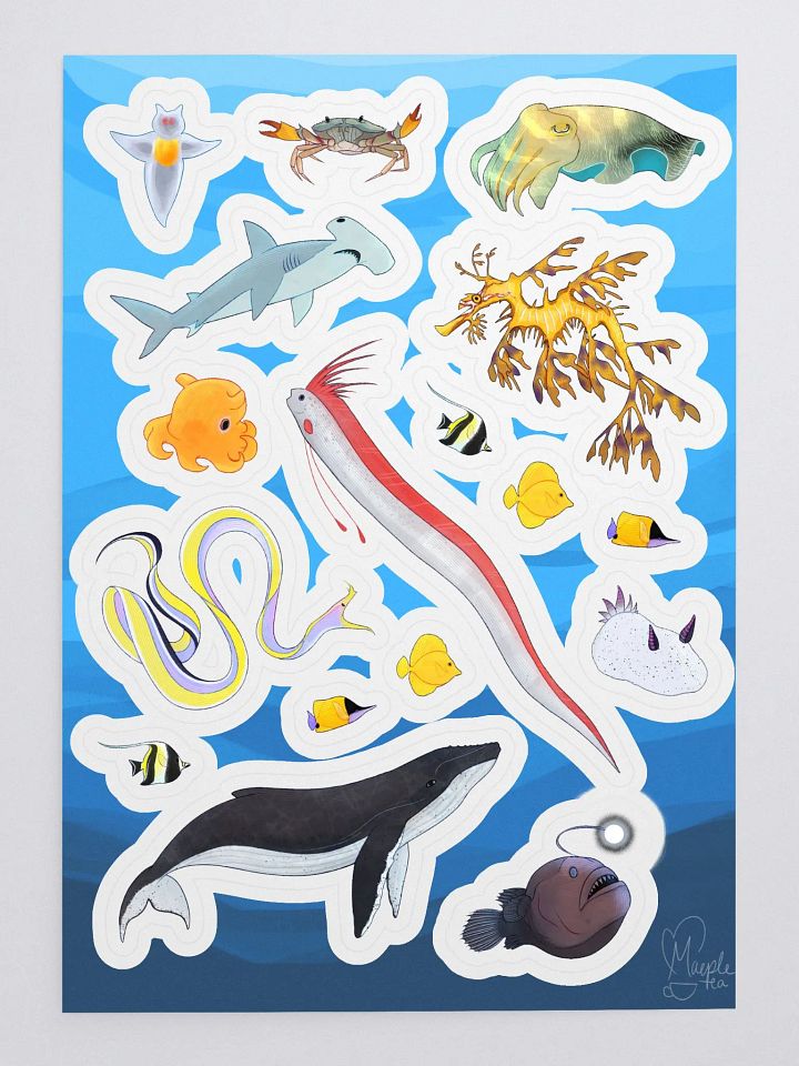 Silly Little Guys in the Ocean - Sticker Sheet product image (1)