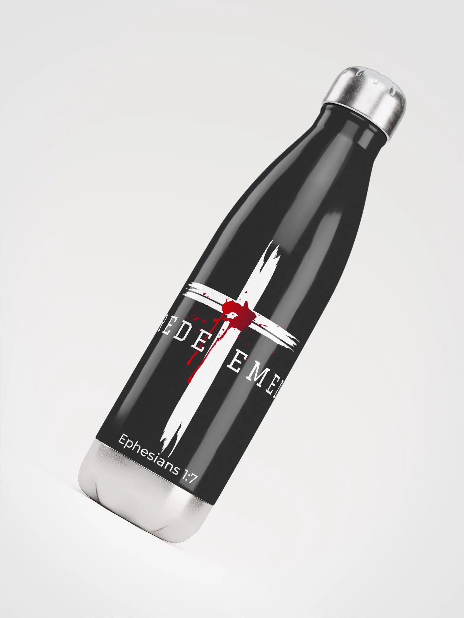 Redeemed by the blood of Jesus - Ephesians 1:7 Stainless Steel Water Bottle product image (4)